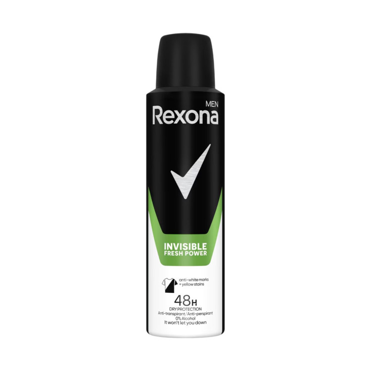 Rexona дезодорант мъжки, Invisible, Fresh power, 150мл