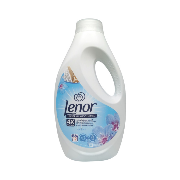 LENOR течен перилен препарат, Бяло пране, Aprilfrisch, 19 пранета, 950мл