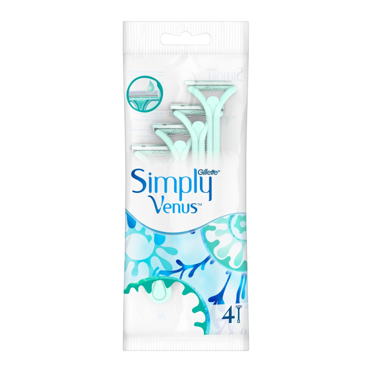GILLETTE simply venus 2, дамска самобръсначка, 4 броя