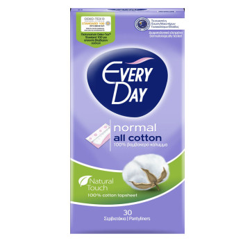 EVERY DAY ежедневни дамски превръзки, Normal, All Cotton, 30 броя