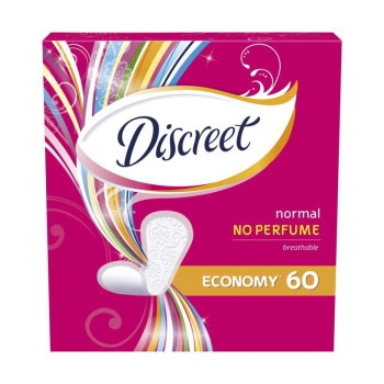 DISCREET ежедневки, Normal, Без парфюм, 60броя