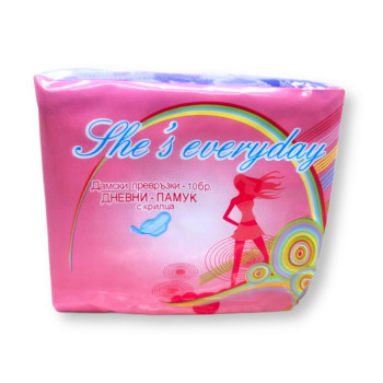 SHE'S EVERYDAY дамски превръзки с крилца, Дневни, Памук, 10 броя