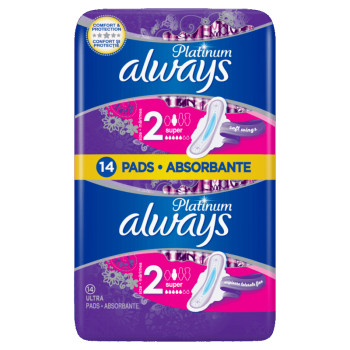 ALWAYS platinum дамски превръзки, duo super, 14 броя