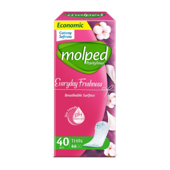 MOLPED ежедневни превръзки Pantyliner Everyday Freshness, THIN, 40 броя MOLPED ежедневни превръзки Pantyliner Everyday Freshness, THIN, 40 броя