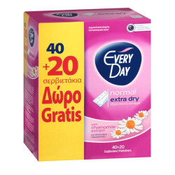 EVERY DAY ежедневни дамски превръзки, Normal extra dry, Лайка, 40+20 броя