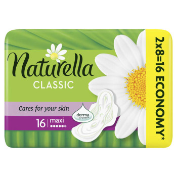 NATURELLA classic дамски превръзки, Maxi, 16 броя