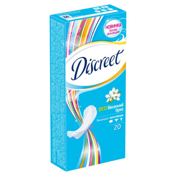 DISCREET ежедневни дамски превръзки, Морски бриз, 20 броя