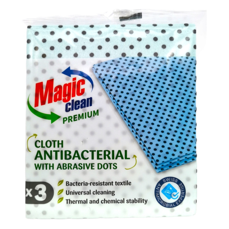 MAGIC CLEAN антибактериални кърпи за почистване, Премиум, 3 броя