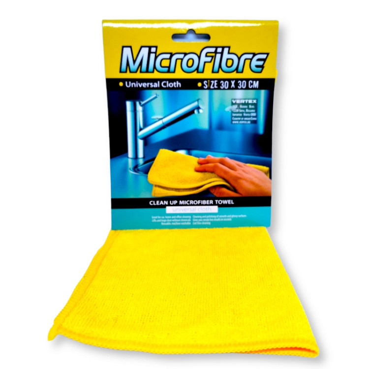 MICROFIBRE микрофибърна кърпа, Универсална, Жълта, 30х30см, 1 брой
