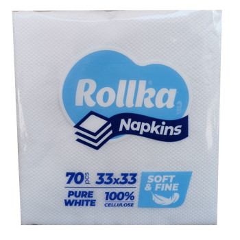 ROLLKA салфетки бели, 70броя ROLLKA салфетки бели, 70броя
