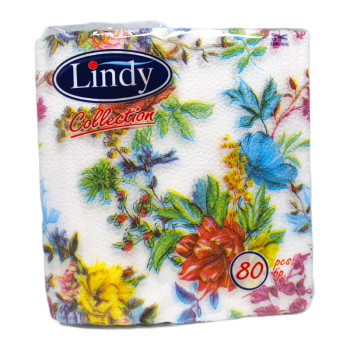 LINDY салфетки, Шарени, 33х33см, 80 броя