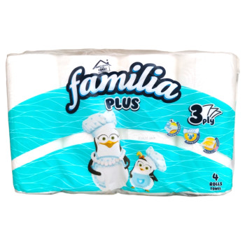 FAMILIA кухненска ролка, Бяла, 4 броя