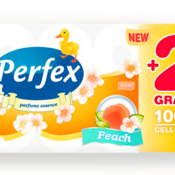 PERFEX тоалетна хартия, 3 пласта, Праскова, 10броя