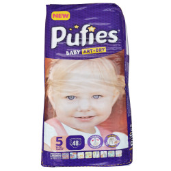 PUFIES 5 baby art dry бебешки пелени, 48 броя, 11-20кг