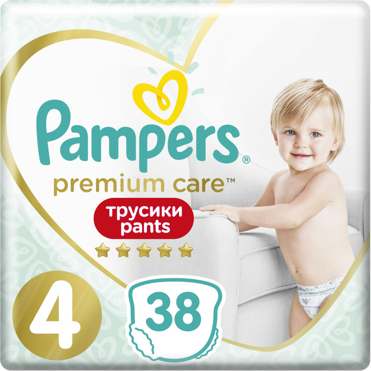 PAMPERS premium care pants бебешки гащи, номер 4, 38 броя