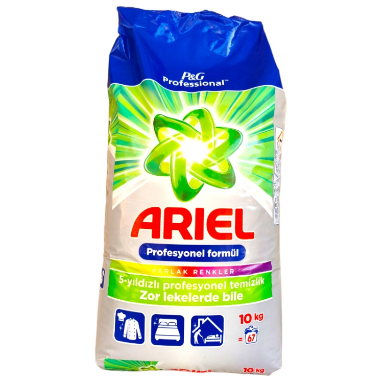 ARIEL прах за пране, Professional, Цветно пране, 67 пранета, 10кг