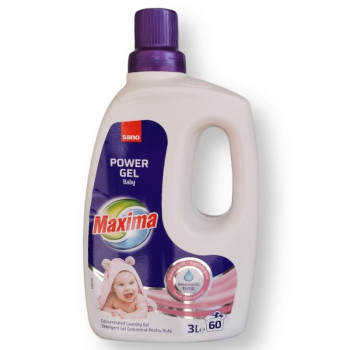 SANO MAXIMA гел за пране, Power gel, Baby, 60 пранета, 3 литра SANO MAXIMA гел за пране, Power gel, Baby, 60 пранета, 3 литра