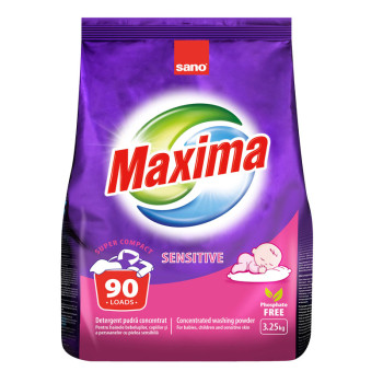 SANO MAXIMA прах за пране, Sensitive, 3.25кг, 90 пранета SANO MAXIMA прах за пране, Sensitive, 3.25кг, 90 пранета