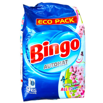 BINGO прах за цветно пране, Spring garden, 9кг BINGO прах за цветно пране, Spring garden, 9кг