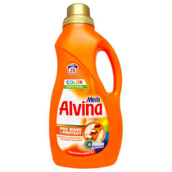 ALVINA течен перилен препарат, Цветно пране, Power fresh, 20 пранета, 1100мл