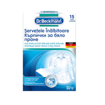 DR.BECKMANN кърпички за бяло пране , 15броя DR.BECKMANN кърпички за бяло пране , 15броя