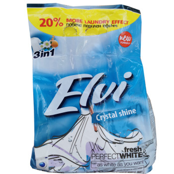 ELVI прах за бяло пране 2кг, Crystal shine ELVI прах за бяло пране 2кг, Crystal shine