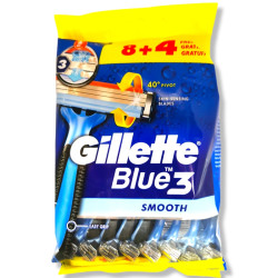 GILLETTE самобръсначка за мъже, Blue 3, Smooth, 12 броя