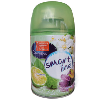 SMART LINE ароматизатор, Пълнител за машина, 3 аромата, Бергамот, Жасмин, Пасифлор, 260мл SMART LINE ароматизатор, Пълнител за машина, 3 аромата, Бергамот, Жасмин, Пасифлор, 260мл