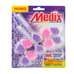 MEDIX ароматизатор за тоалетна чиния, Wc fresh drops, Лавандула, 2х55гр