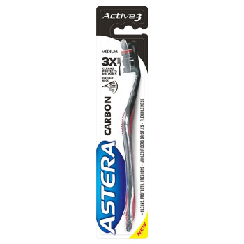ASTERA четка за зъби, carbon, medium, 1 брой 