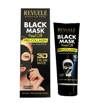 REVUELE черна 3D пилинг маска за лице с проколаген, 80мл REVUELE черна 3D пилинг маска за лице с проколаген, 80мл
