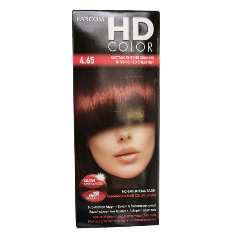 FARCOM HD color, Боя за коса, Номер 4.65, Intense red chestnut
