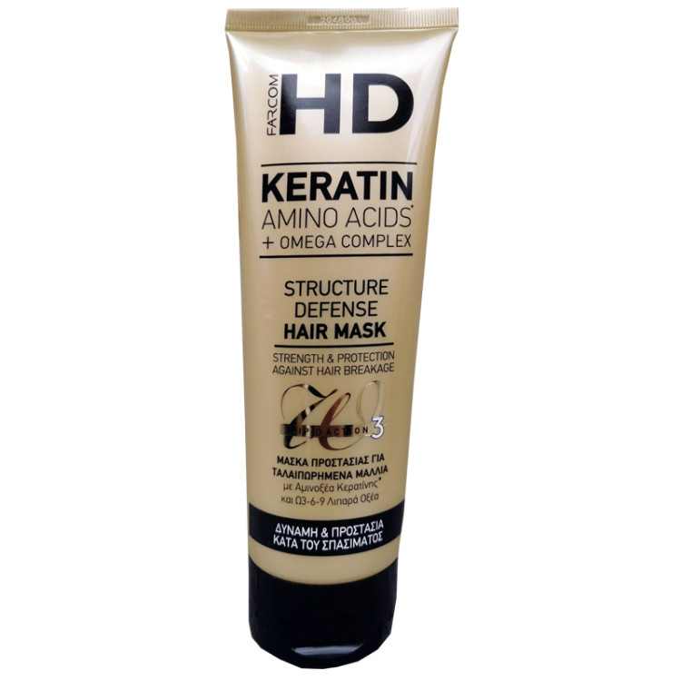 FARCOM HD маска за коса 250мл, keratin amino acids+omega complex, structure defense