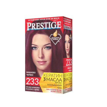 PRESTIGE боя за коса, Вишнево червен, Номер 233 PRESTIGE боя за коса, Вишнево червен, Номер 233