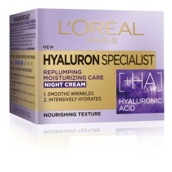 Loreal Paris hyaluron specialist нощен крем за лице хиалуронова киселина, spf20, 50 мл