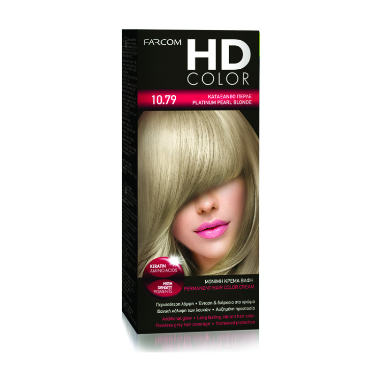 FARCOM HD color, Боя за коса, Номер 10.79, Платинено пепелно русо
