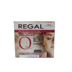 REGAL Q10 крем за лице против бръчки нощен, За суха и чувствителна кожа, С минерали и масло Ший