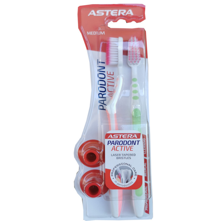 Astera parodont activ четка за зъби medium, 2 броя