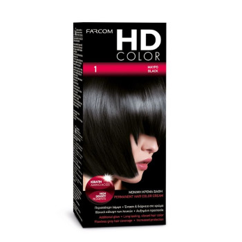 FARCOM HD color, Боя за коса, Номер 1, Черна FARCOM HD color, Боя за коса, Номер 1, Черна
