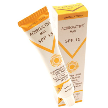 ACHROACTIVE MAX защитен крем с избелващо действие, SPF 15, 45мл ACHROACTIVE MAX защитен крем с избелващо действие, SPF 15, 45мл