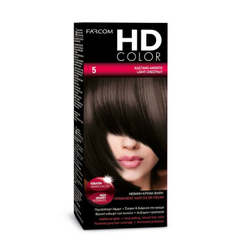 FARCOM HD color, Боя за коса, Номер 5, Светло кестеняво FARCOM HD color, Боя за коса, Номер 5, Светло кестеняво