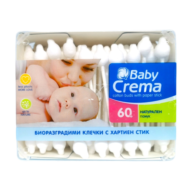 Бебешки клечки за почистване уши Baby Crema 60 броя