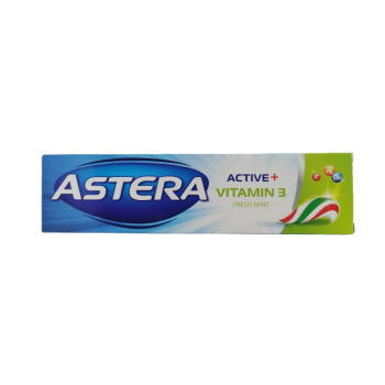 ASTERA паста за зъби, Active + vitamin3, Fresh mint, 100мл ASTERA паста за зъби, Active + vitamin3, Fresh mint, 100мл