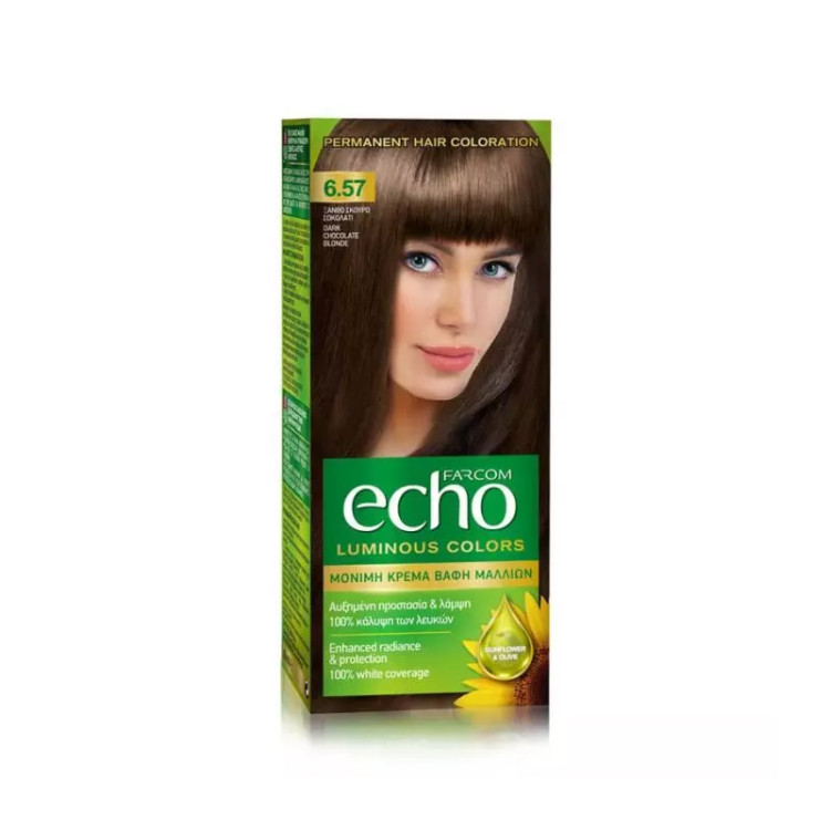 FARCOM ECHO боя за коса, тъмно шоколадово русо, номер 6.57