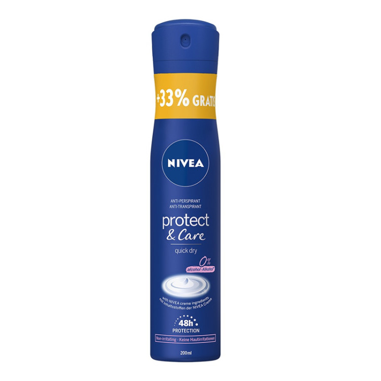 NIVEA дезодорант дамски, Protect & care, Quick dry 150мл
