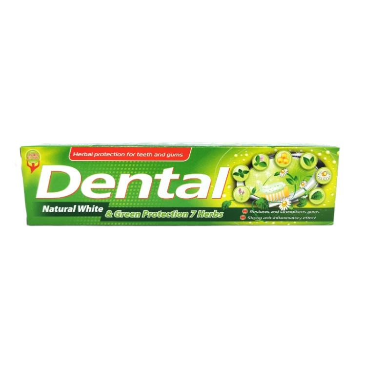 DENTAL паста за зъби, Natural white, Green protection 7 herbs, 100мл