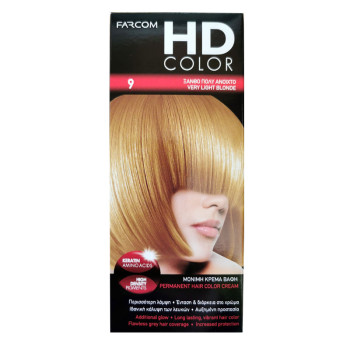 FARCOM HD color, Боя за коса, Номер 9, Много светло русо FARCOM HD color, Боя за коса, Номер 9, Много светло русо