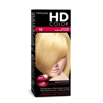 FARCOM HD color, Боя за коса, Номер 10, Силно светло русо FARCOM HD color, Боя за коса, Номер 10, Силно светло русо