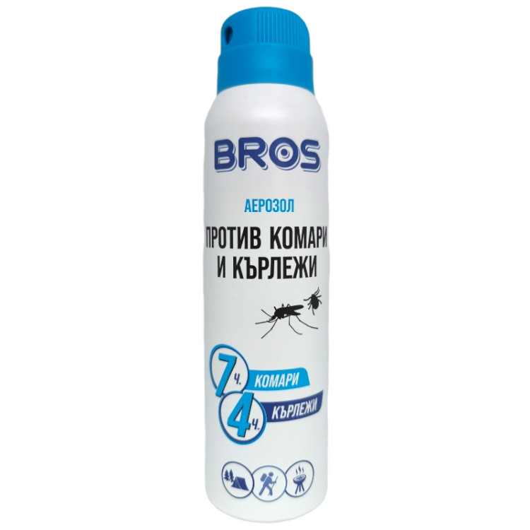 BROS аерозол против комари и кърлежи, 90мл