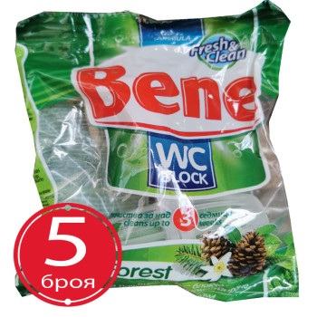 BENE wc блокче за тоалетна чиния обикновенно, 5x40гр
